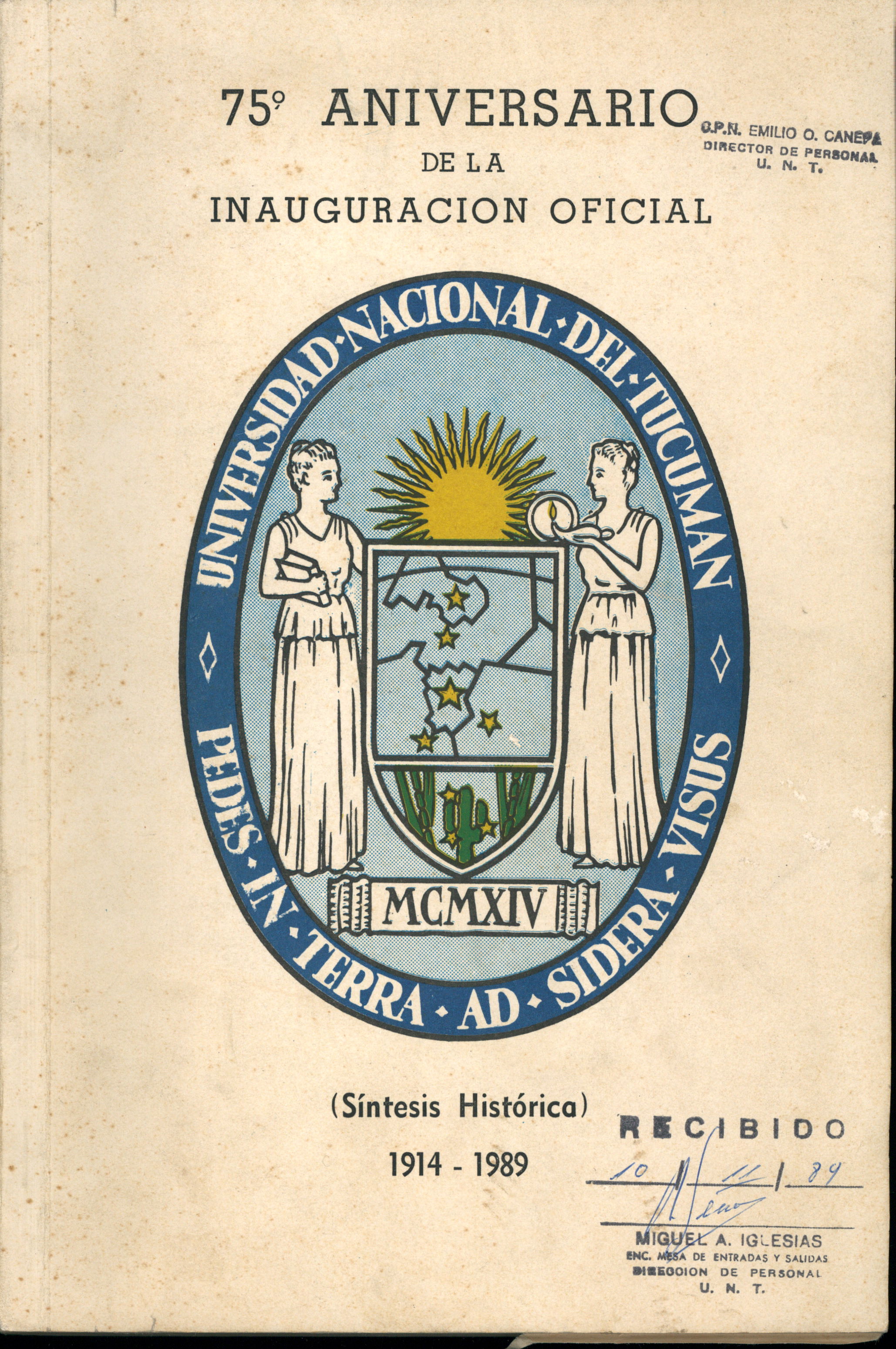 Portada de {{title}}: 75 ANIVERSARIO INAUGURACION OFICIAL 1914.pdf