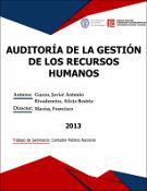 Portada de {{title}}: AUDITORÍA DE LA GESTIÓN DE LOS RECURSOS HUMANOS..pdf