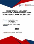 Portada de {{title}}: PRESENTACIÓN, ANÁLISIS Y PROYECCIÓN DE ESTADOS CONTABLES DE INDUSTRIAL METALMECÁNICA S.A..pdf
