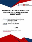 Portada de {{title}}: REINTEGRO DE CRÉDITOS FISCALES VINCULADOS A OPERACIONES DE EXPORTACIÓN.pdf