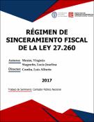 Portada de {{title}}: RÉGIMEN DE SINCERAMIENTO FISCAL DE LA LEY 27.260.pdf
