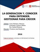 Portada de {{title}}: LA GENERACION Y. CONOCER PARA ENTENDER. GESTIONAR PARA CRECER.pdf
