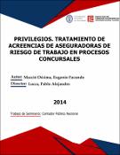 Portada de {{title}}: PRIVILEGIOS. TRATAMIENTO DE ACREENCIAS DE ASEGURADORAS DE RIESGO DE TRABAJO EN PROCESOS CONCURSALES.pdf