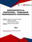 Portada de {{title}}: ASESORAMIENTO AL PROFESIONAL - TRABAJADOR INDEPENDIENTE UNIPERSONAL.pdf