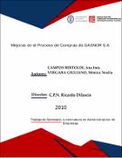 Portada de {{title}}: Mejoras en el  Proceso de Compras de GASNOR S A .pdf